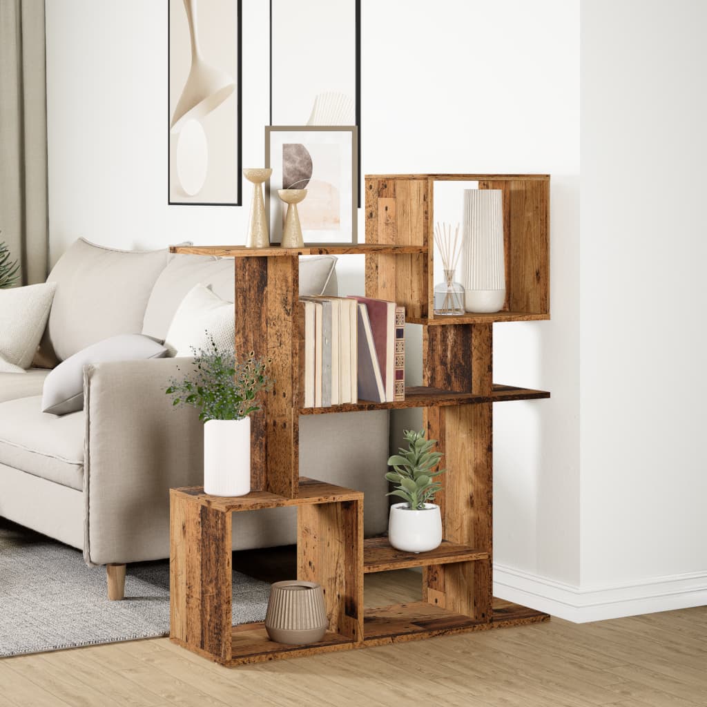 Kamerscherm / boekenkast 92x29x112 cm hout oud houtkleurig