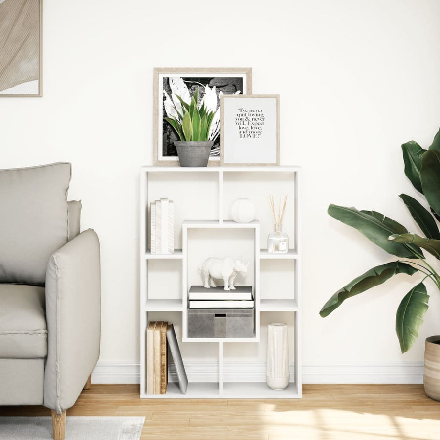 Boekenkast 63x20x90 cm bewerkt hout wit