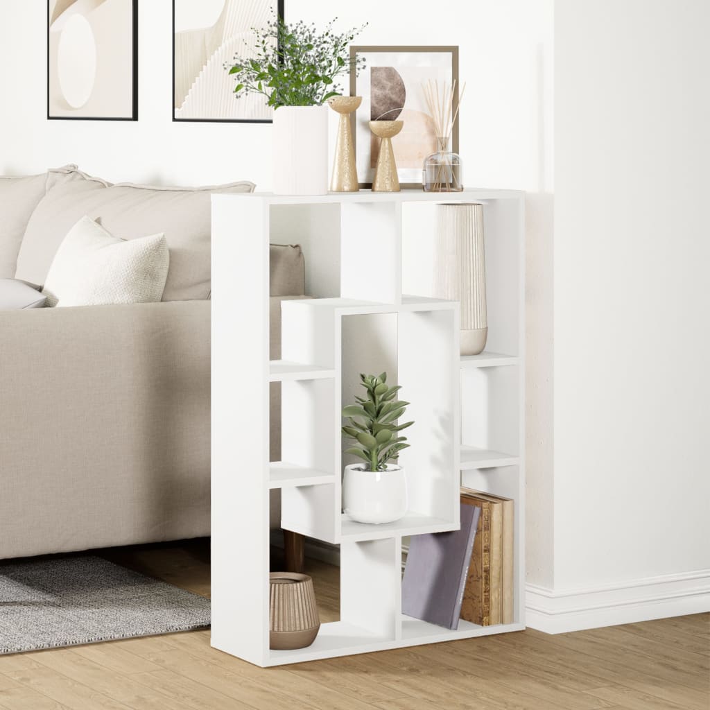 Boekenkast 63x20x90 cm bewerkt hout wit