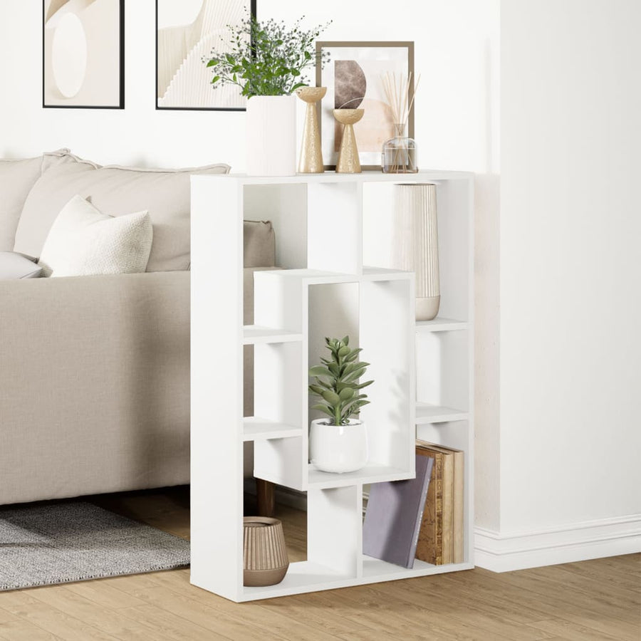 Boekenkast 63x20x90 cm bewerkt hout wit