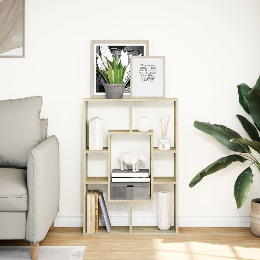 Boekenkast 63x20x90 cm bewerkt hout sonoma eikenkleurig