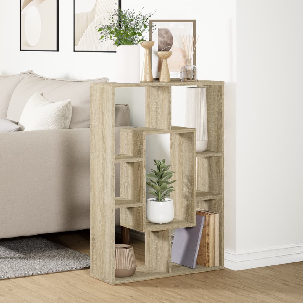 Boekenkast 63x20x90 cm bewerkt hout sonoma eikenkleurig