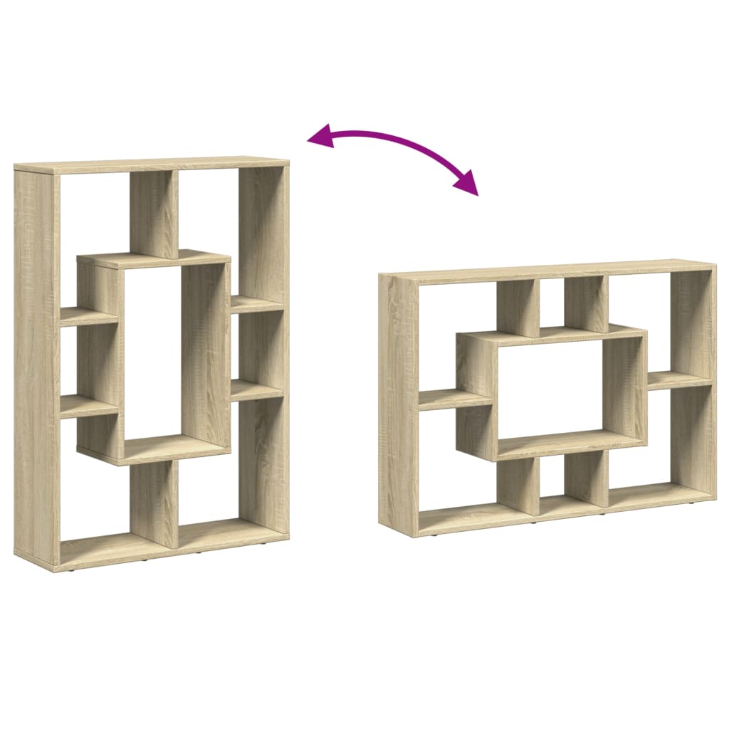 Boekenkast 63x20x90 cm bewerkt hout sonoma eikenkleurig