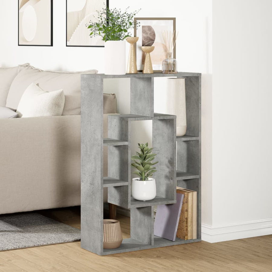 Boekenkast 63x20x90 cm bewerkt hout betongrijs
