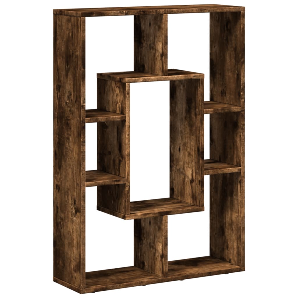 Boekenkast 63x20x90 cm bewerkt hout gerookt eikenkleurig