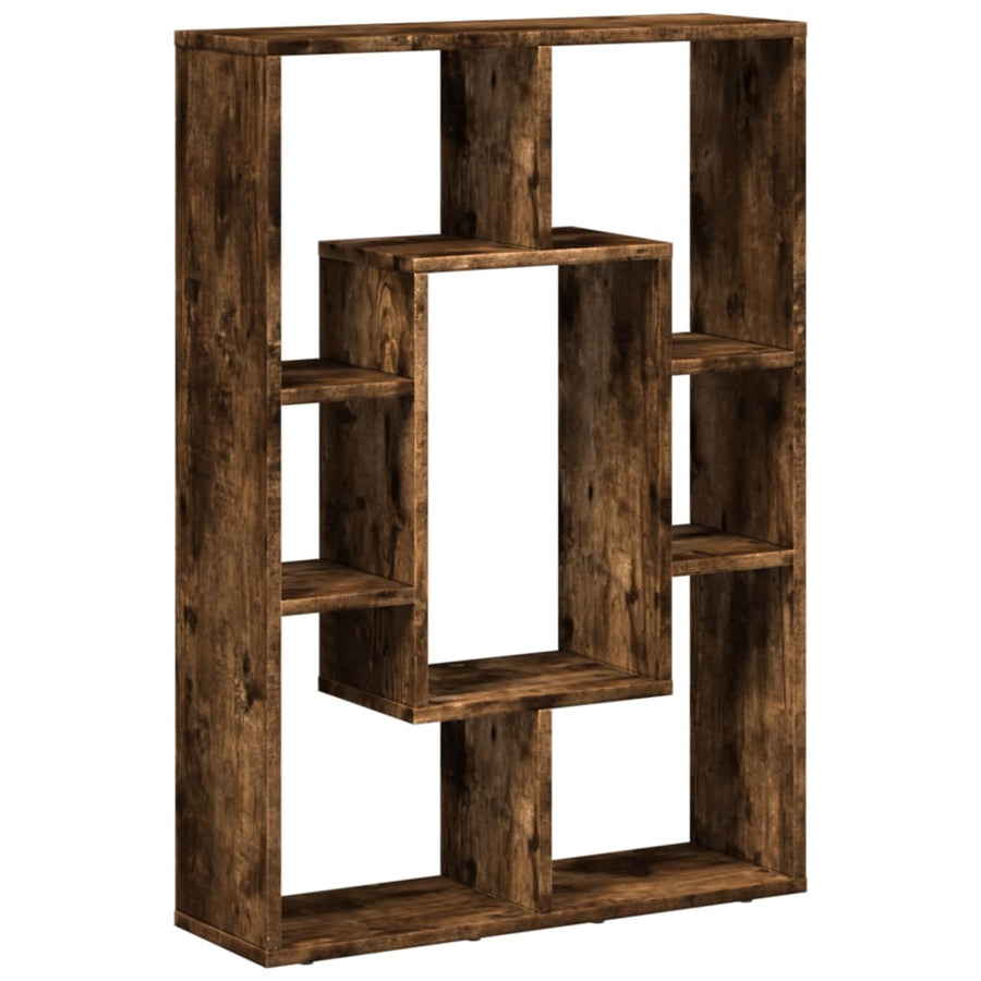 Boekenkast 63x20x90 cm bewerkt hout gerookt eikenkleurig