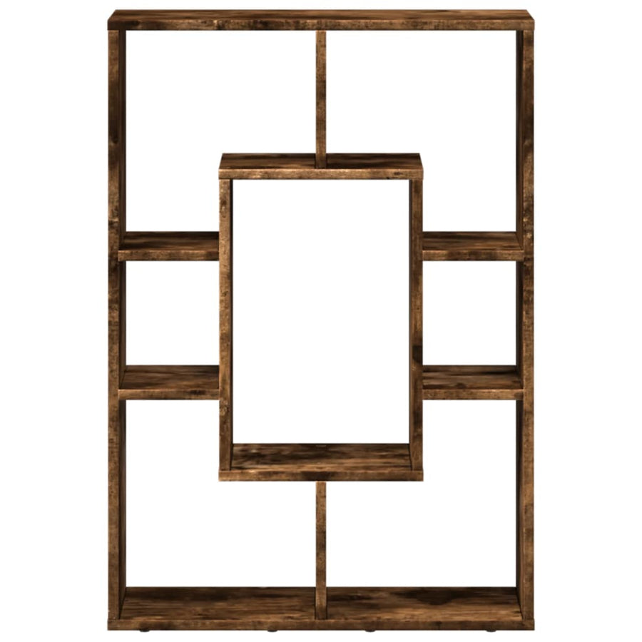 Boekenkast 63x20x90 cm bewerkt hout gerookt eikenkleurig