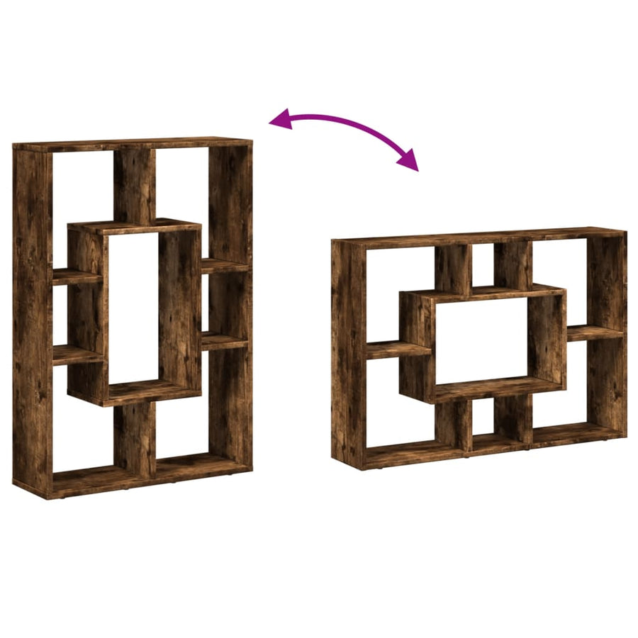 Boekenkast 63x20x90 cm bewerkt hout gerookt eikenkleurig