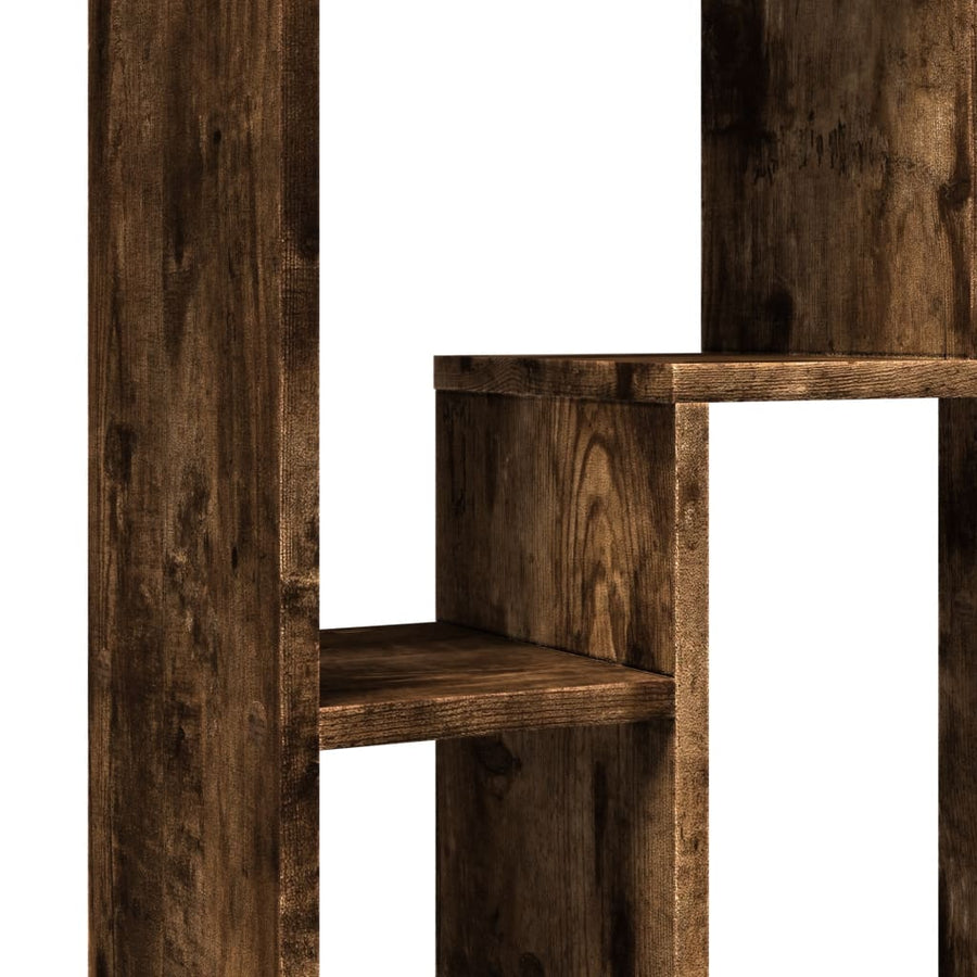 Boekenkast 63x20x90 cm bewerkt hout gerookt eikenkleurig