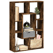 Boekenkast 63x20x90 cm bewerkt hout gerookt eiken
