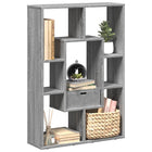 Boekenkast 63x20x90 cm bewerkt hout grijs sonoma