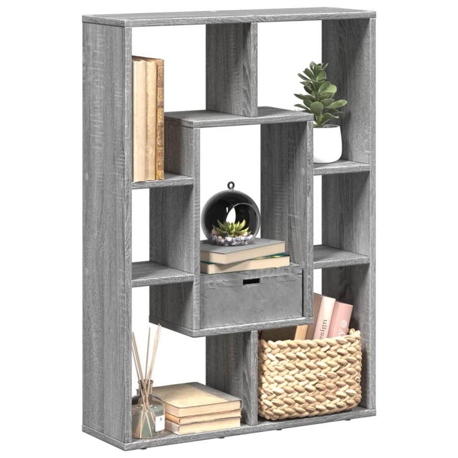 Boekenkast 63x20x90 cm bewerkt hout grijs sonoma eikenkleurig