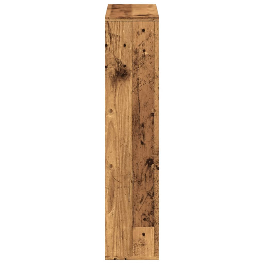 Boekenkast 63x20x90 cm bewerkt hout oud houtkleurig