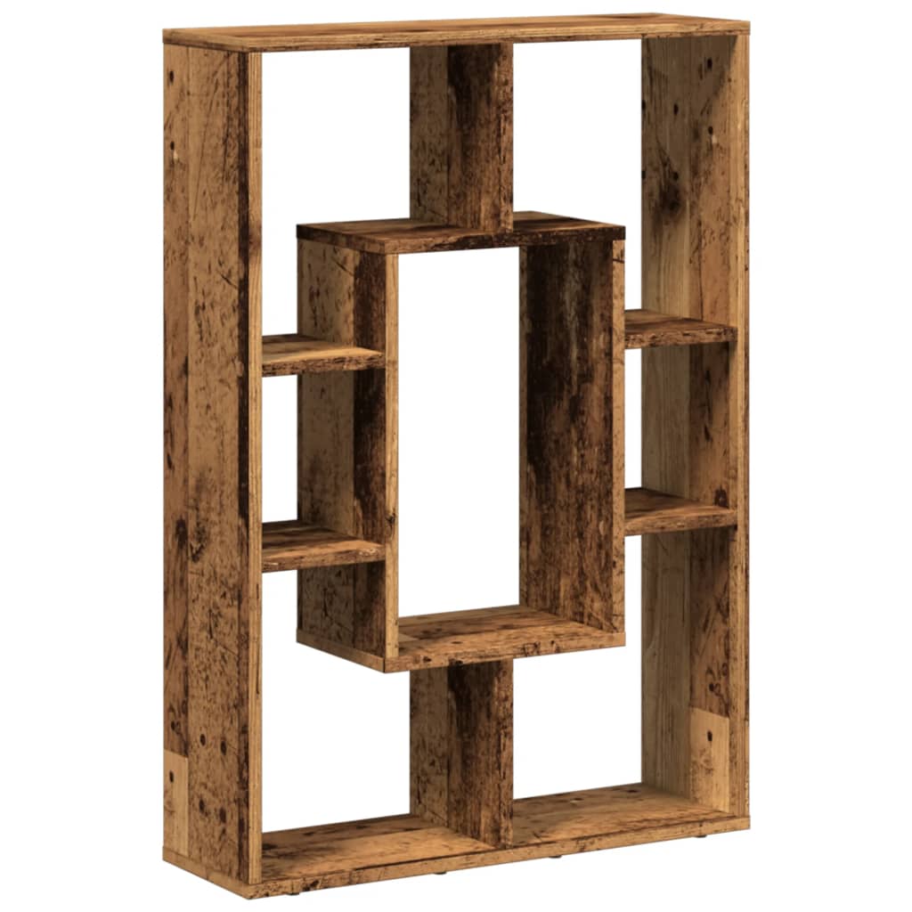 Boekenkast 63x20x90 cm bewerkt hout oud houtkleurig