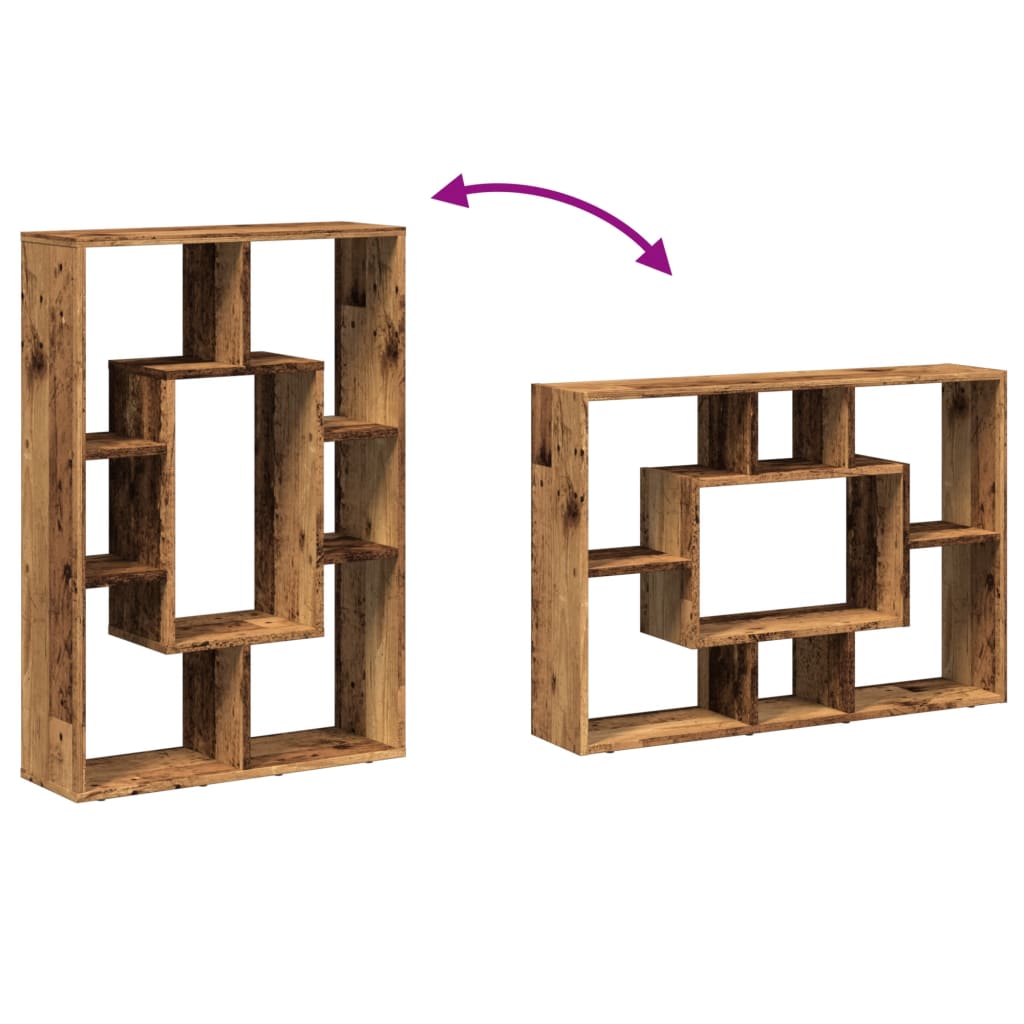 Boekenkast 63x20x90 cm bewerkt hout oud houtkleurig