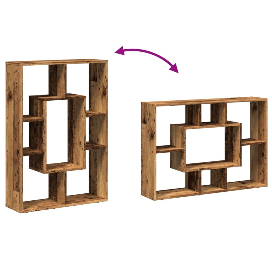 Boekenkast 63x20x90 cm bewerkt hout oud houtkleurig