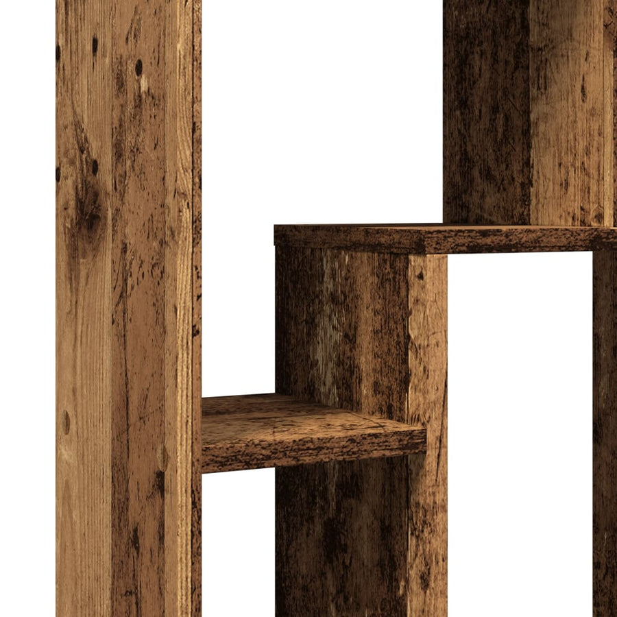 Boekenkast 63x20x90 cm bewerkt hout oud houtkleurig