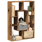 Boekenkast 63x20x90 cm bewerkt hout oud houtkleurig