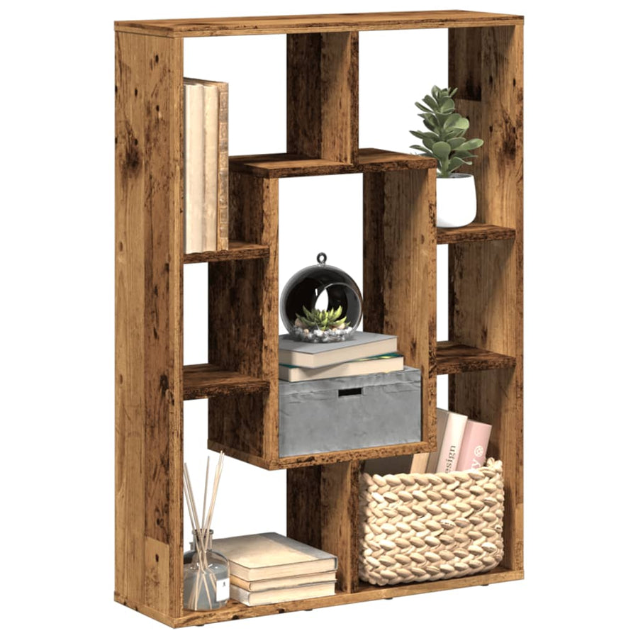 Boekenkast 63x20x90 cm bewerkt hout oud houtkleurig