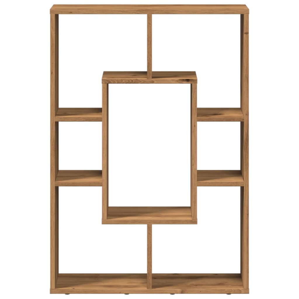Boekenkast 63x20x90 cm bewerkt hout artisanaal eikenkleurig