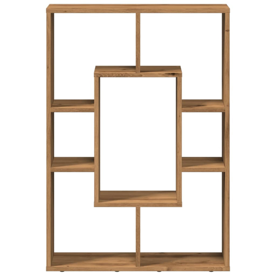 Boekenkast 63x20x90 cm bewerkt hout artisanaal eikenkleurig