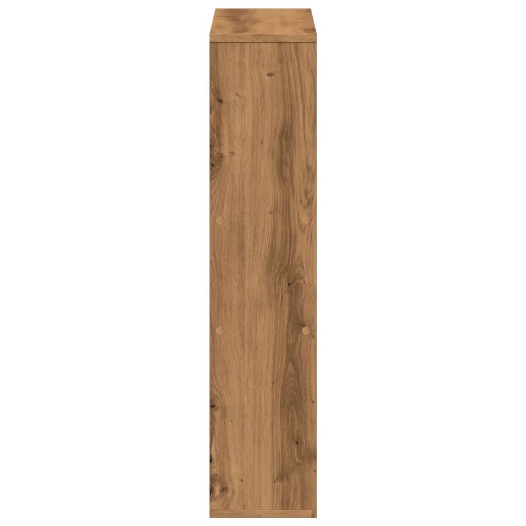 Boekenkast 63x20x90 cm bewerkt hout artisanaal eikenkleurig