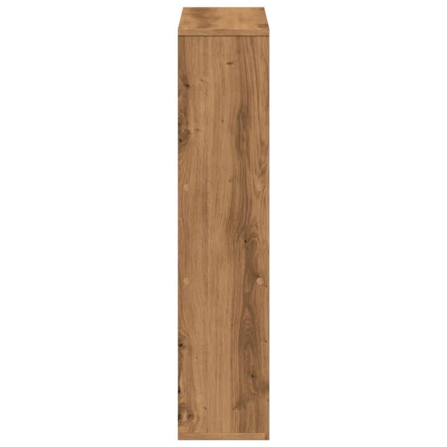 Boekenkast 63x20x90 cm bewerkt hout artisanaal eikenkleurig
