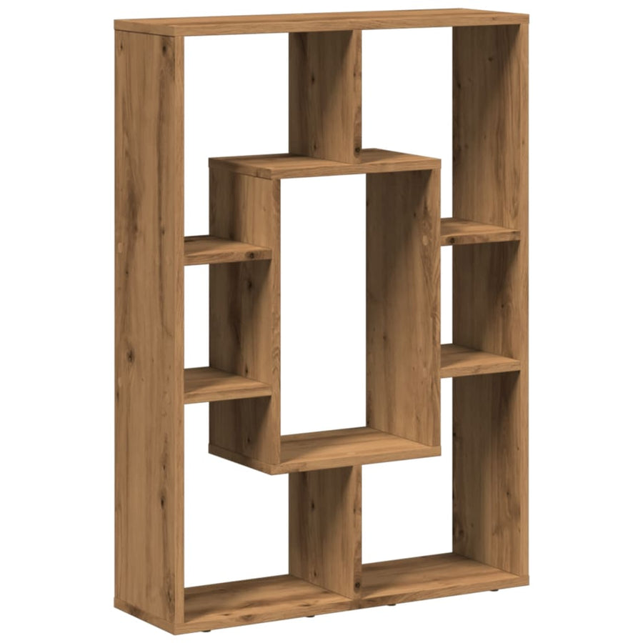 Boekenkast 63x20x90 cm bewerkt hout artisanaal eikenkleurig