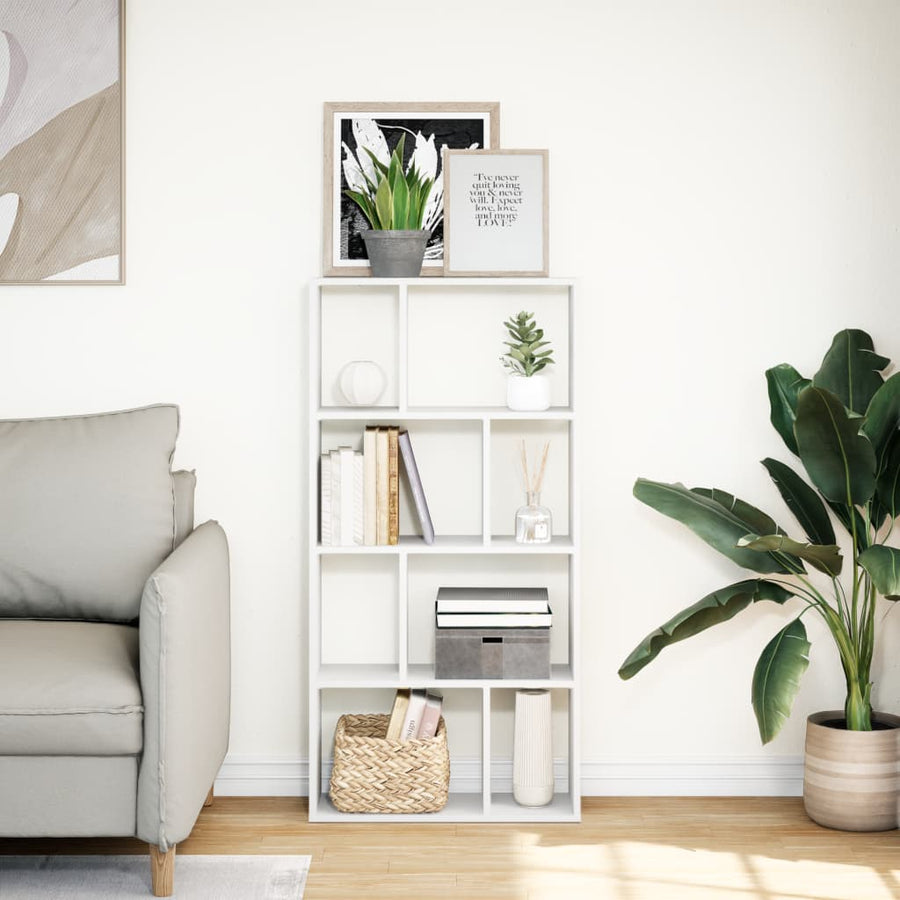 Boekenkast 60x20x120 cm bewerkt hout wit
