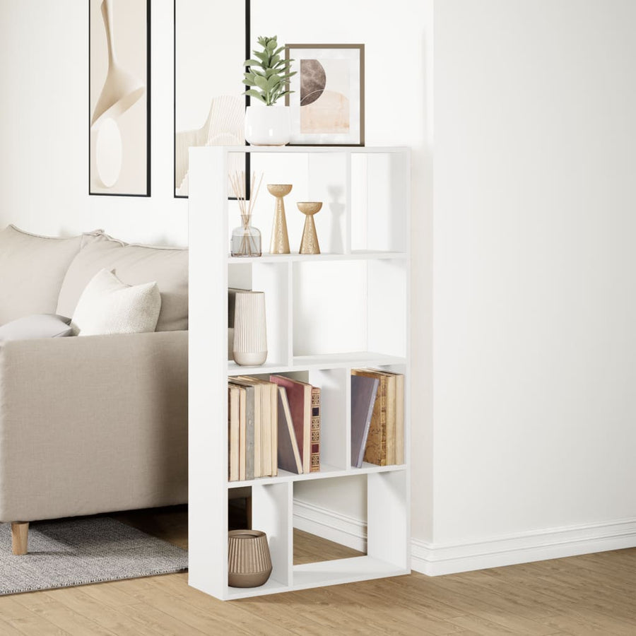 Boekenkast 60x20x120 cm bewerkt hout wit