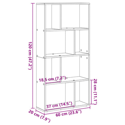 Boekenkast 60x20x120 cm bewerkt hout wit