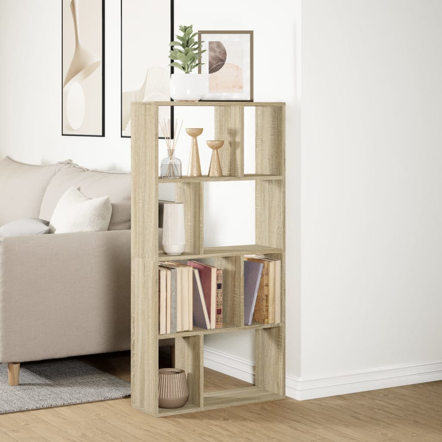 Boekenkast 60x20x120 cm bewerkt hout sonoma eikenkleurig