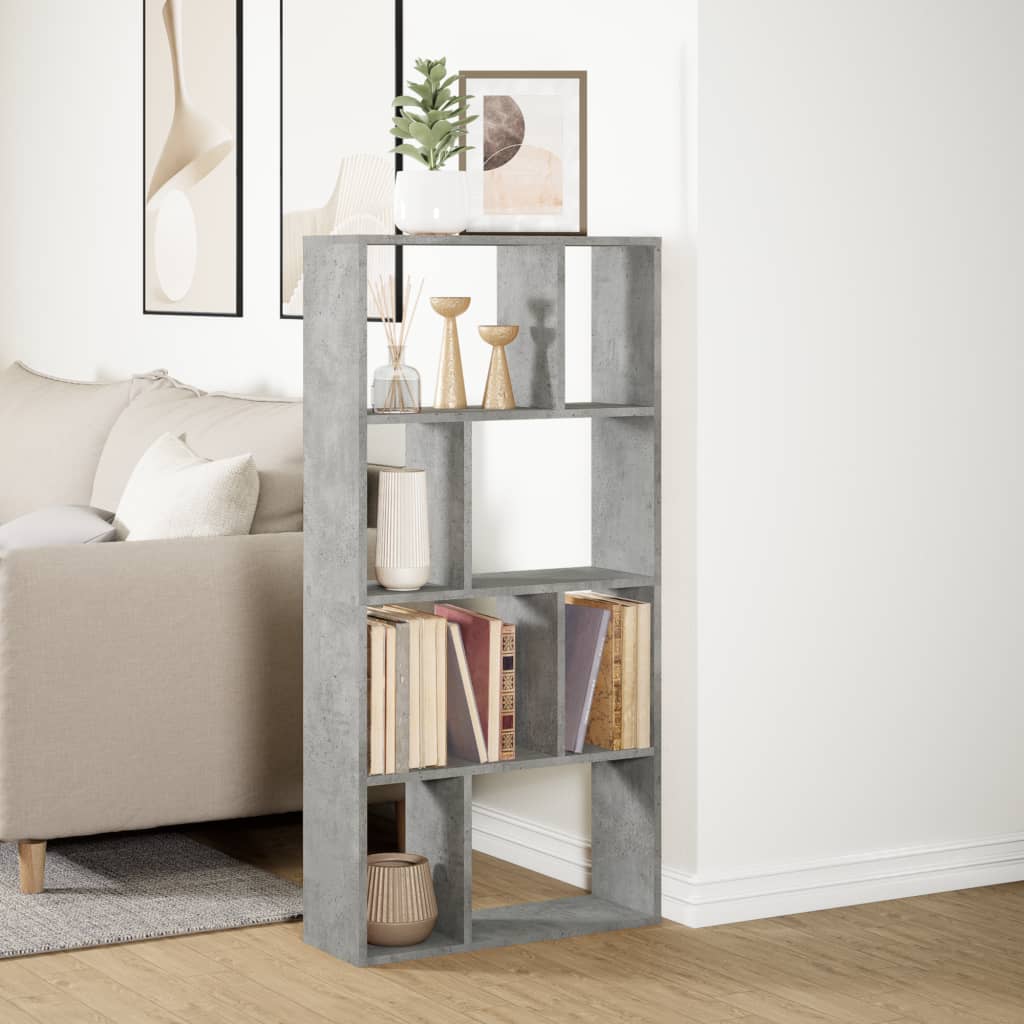 Boekenkast 60x20x120 cm bewerkt hout betongrijs