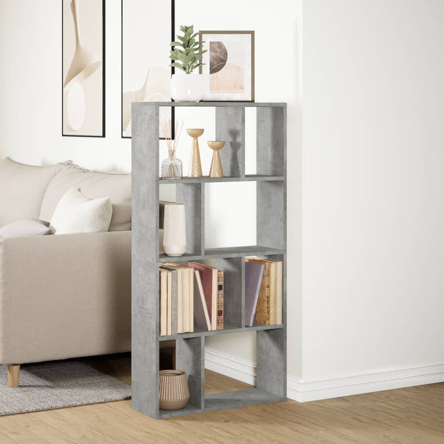 Boekenkast 60x20x120 cm bewerkt hout betongrijs
