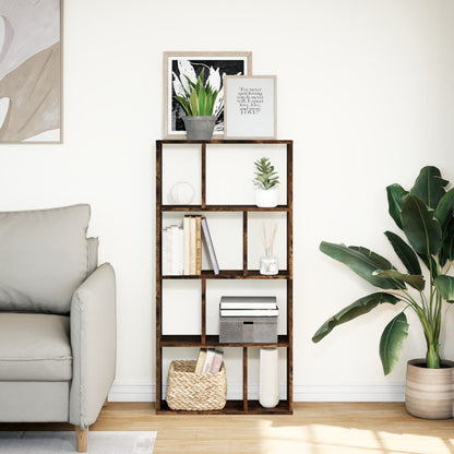 Boekenkast 60x20x120 cm bewerkt hout gerookt eikenkleurig