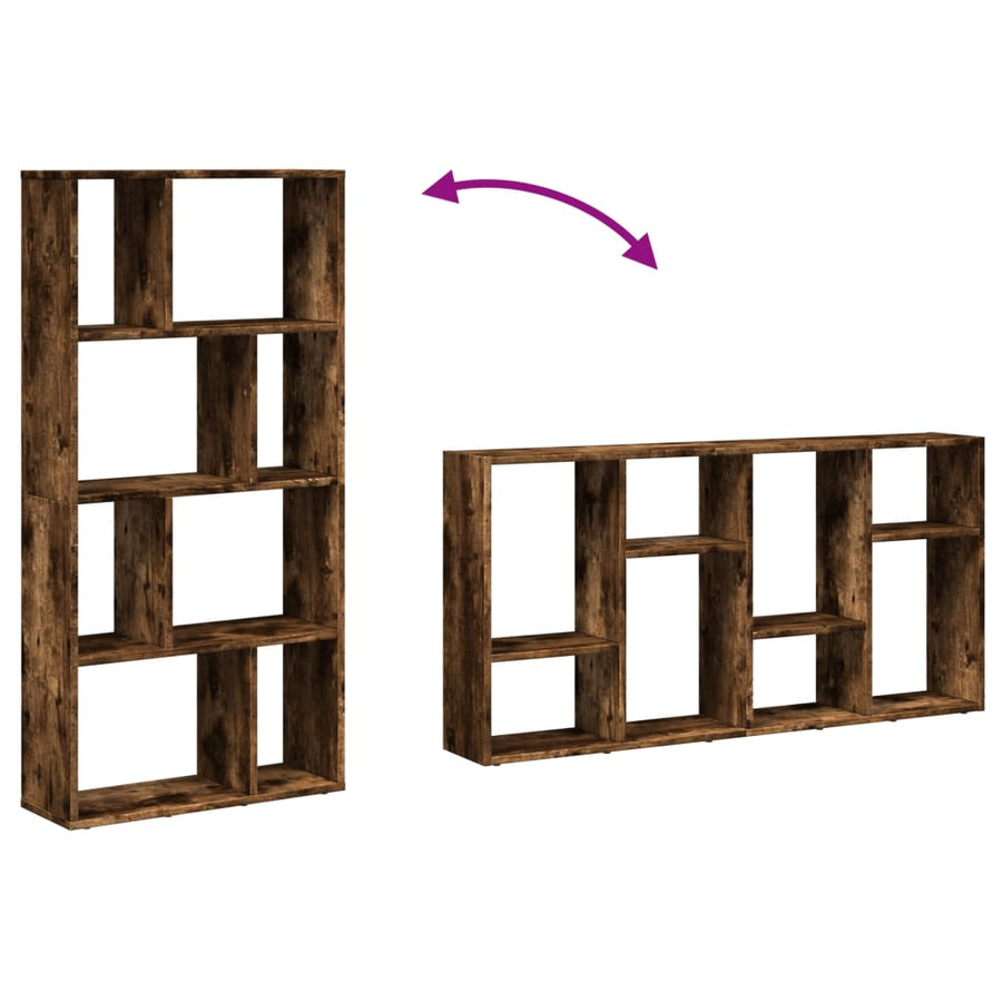 Boekenkast 60x20x120 cm bewerkt hout gerookt eikenkleurig