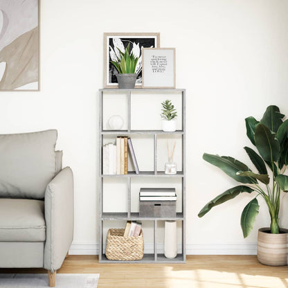 Boekenkast 60x20x120 cm bewerkt hout grijs sonoma eikenkleurig