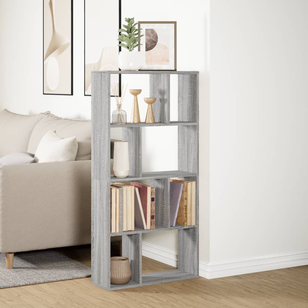 Boekenkast 60x20x120 cm bewerkt hout grijs sonoma eikenkleurig