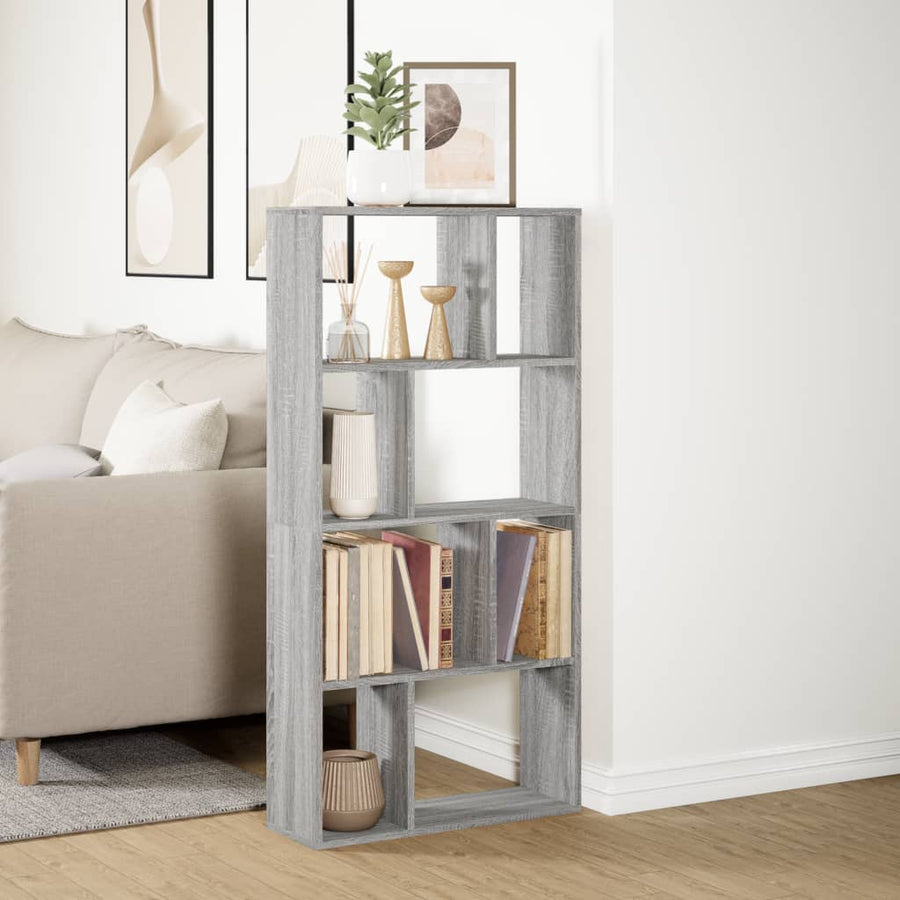 Boekenkast 60x20x120 cm bewerkt hout grijs sonoma eikenkleurig