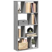Boekenkast 60x20x120 cm bewerkt hout grijs sonoma eiken