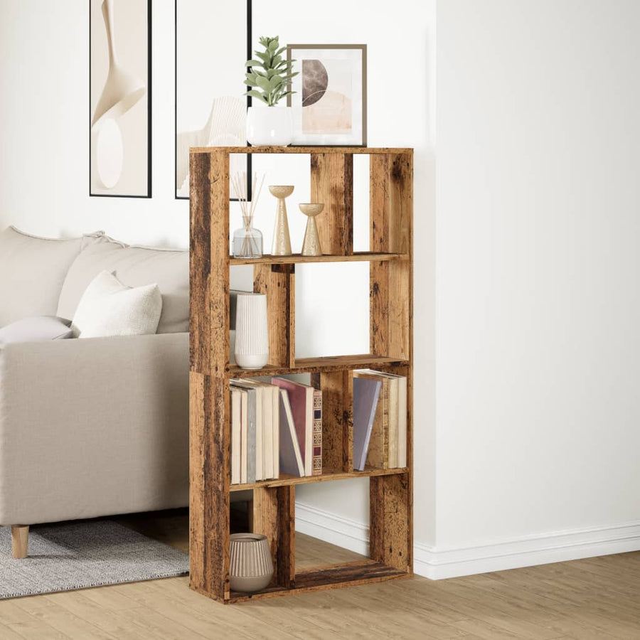 Boekenkast 60X20X120 Cm Bewerkt Hout Kleurig 60 cm Oud hout