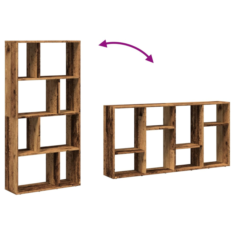 Boekenkast 60X20X120 Cm Bewerkt Hout Kleurig 60 cm Oud hout