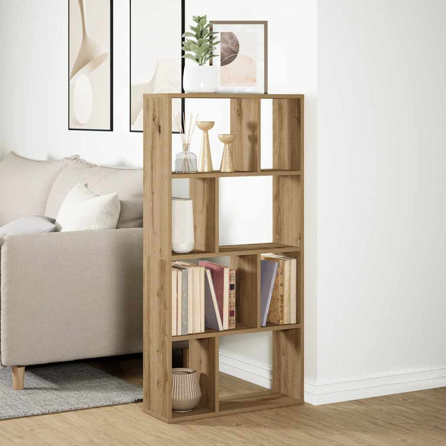 Boekenkast 60X20X120 Cm Bewerkt Hout 60 cm artisanaal eikenkleurig