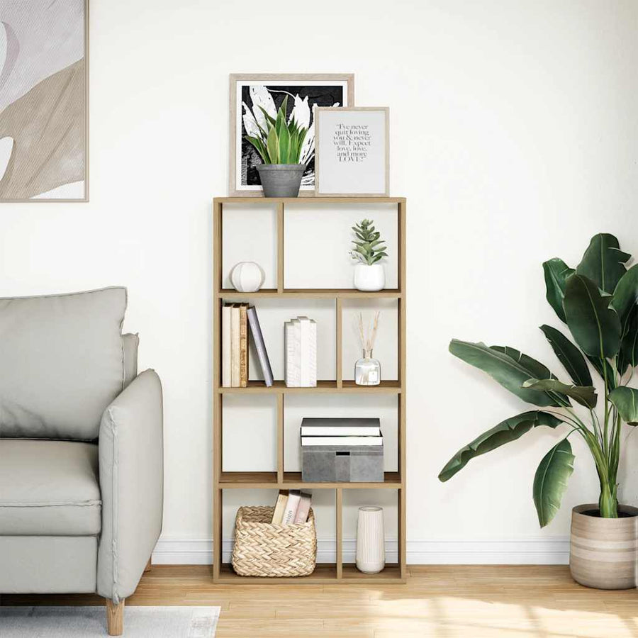 Boekenkast 60X20X120 Cm Bewerkt Hout 60 cm artisanaal eikenkleurig