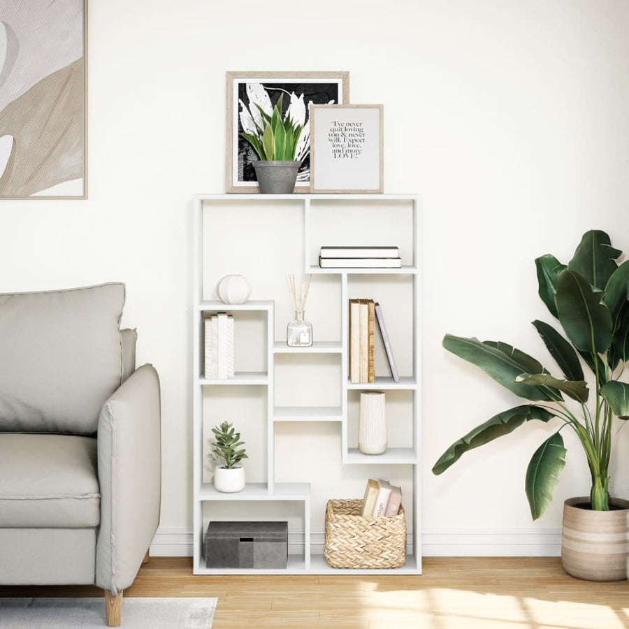 Boekenkast 72x20x120 cm bewerkt hout wit