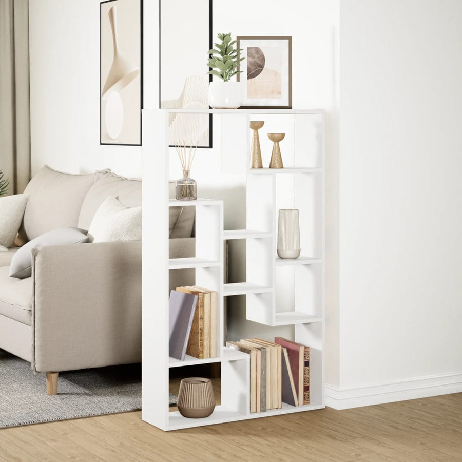 Boekenkast 72x20x120 cm bewerkt hout wit