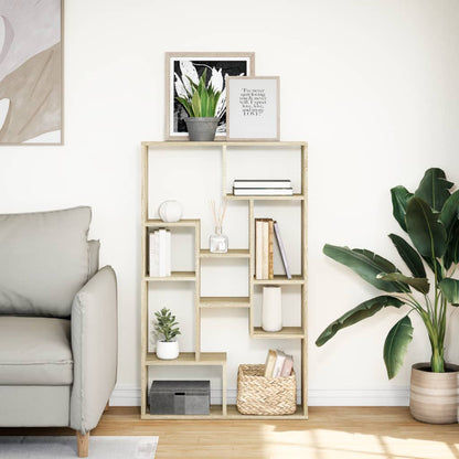 Boekenkast 72x20x120 cm bewerkt hout sonoma eikenkleurig