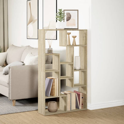 Boekenkast 72x20x120 cm bewerkt hout sonoma eikenkleurig