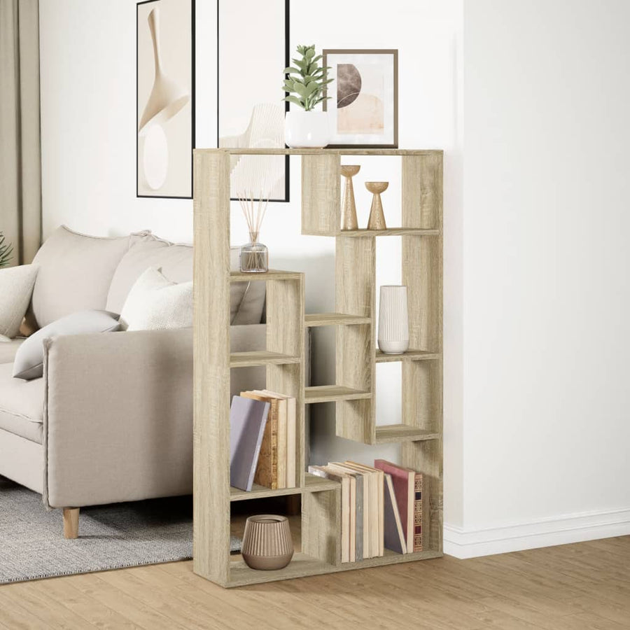 Boekenkast 72x20x120 cm bewerkt hout sonoma eikenkleurig