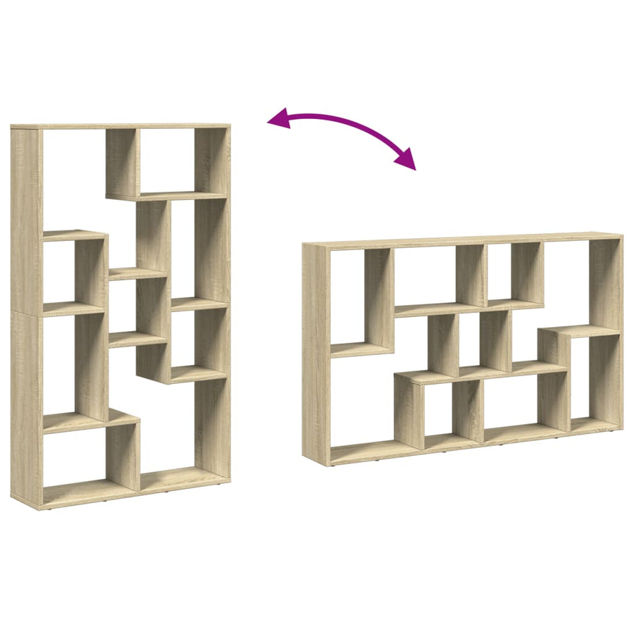 Boekenkast 72x20x120 cm bewerkt hout sonoma eikenkleurig